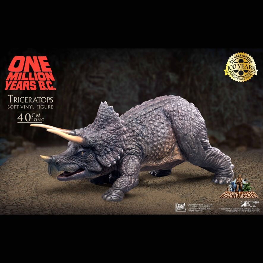 新品 恐竜100万年』トリケラトプス vs.ロアナ ソフビ フィギュア セット 生き物
