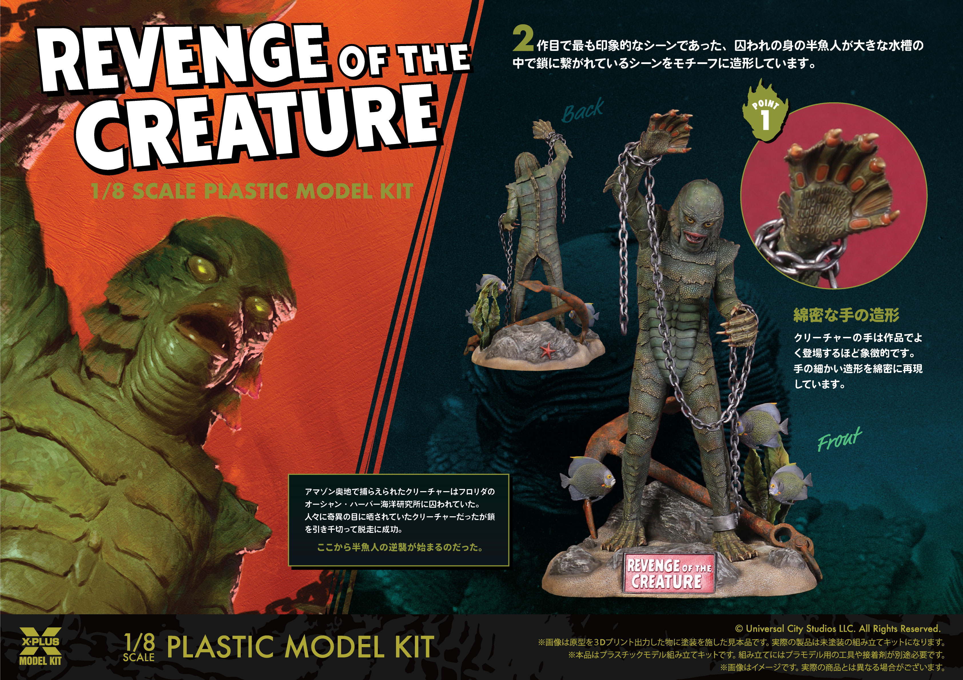 1/8スケール 半魚人の逆襲 プラスチック モデルキット 限定版